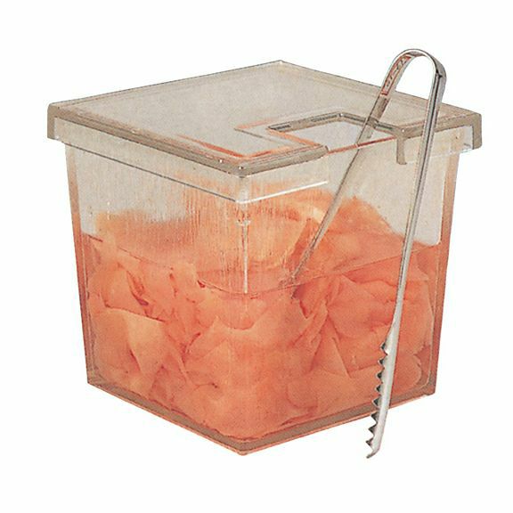 角 ガリ入れ 透明(トング別)アクリル樹脂 6-1124-8 | 食品包材