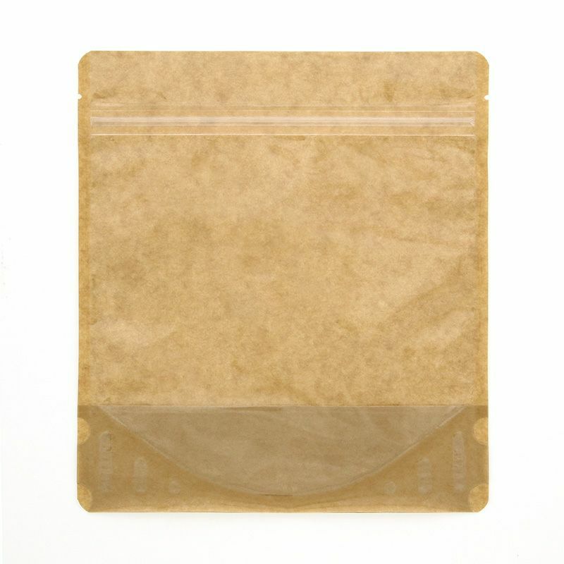 HEIKO チャック付スタンド袋 BP14-22 クラフト 窓付き 1000入 | 食品包