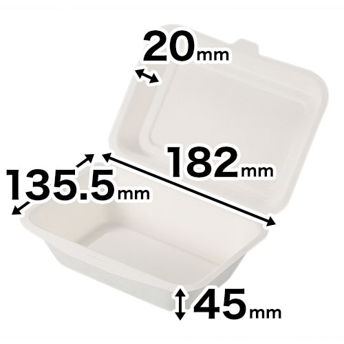 モールドランチボックス7×5インチ (白) TM-B108