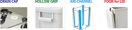 DRAIN CAP 　HOLLOW GRIP　AIR-CHANNEL　FOOD for LID