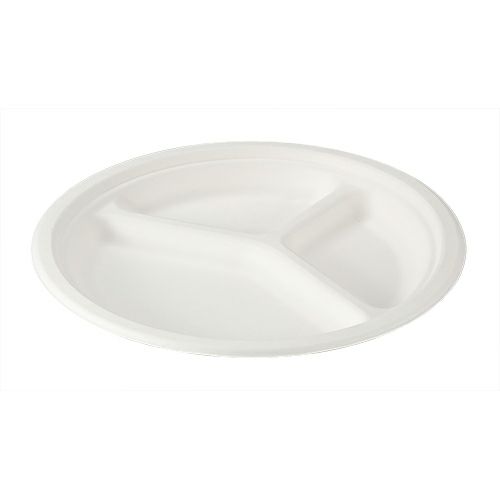 モールド丸皿三仕切10インチ (白) TM-P121