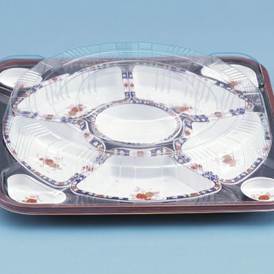 オードブル皿 TO-380(有田紺) フタ付 | 食品包材｜食材の通販ならカイコム