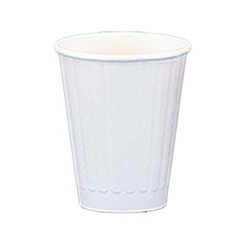 8オンスDW紙コップ 紙カップ (白無地) (80口径) PLAラミ【02633】