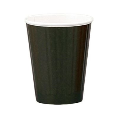 紙コップ12オンス(405ml)<br> DW カップ ブラック (90口径) PLAラミ 1000入【02630】