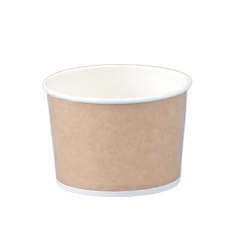 8オンス アイス&スープカップ (クラフト風) 2000入（PLAラミ）【02619D】