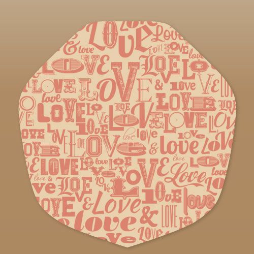 ラミクレープクラフト包装紙　変形（LOVE)