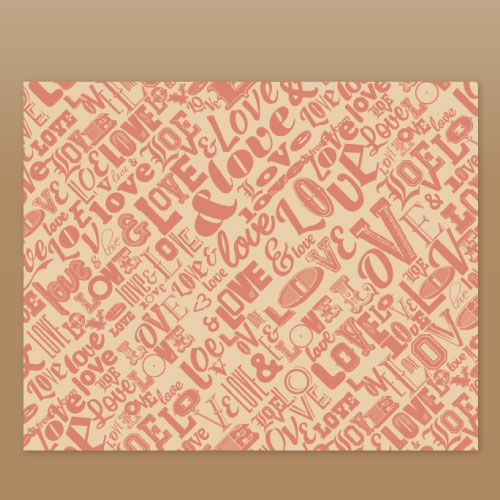 ラミクレープクラフト包装紙　S四角（LOVE)