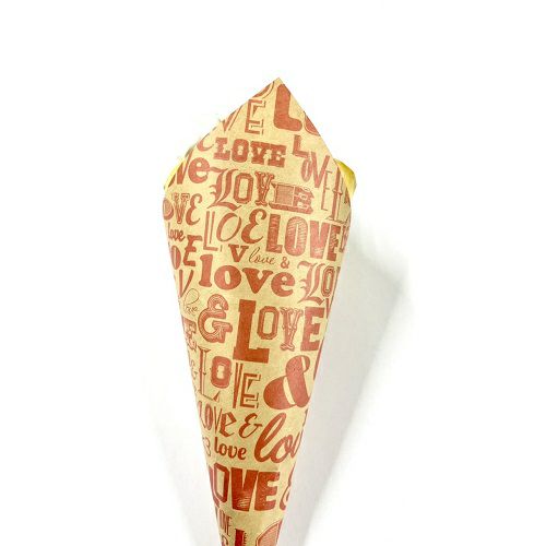 ラミクレープクラフト包装紙　S四角（LOVE)