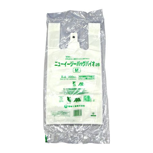 レジ袋 ニューイージーバッグバイオ25 (M) 乳白