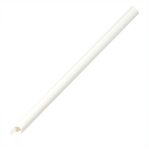 タピオカ用紙ストロー(白)バラ(片先斜めΦ12x210mm)
