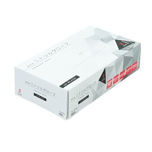 衛生用 ニトリル手袋 BLACK 粉無 S