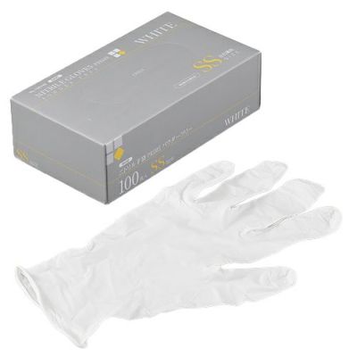 N600 ニトリル手袋 PRIME 粉無 WHITE (SS)