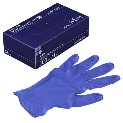 N600 ニトリル手袋 PRIME 粉無 DARK BLUE (M) 3000入 | 食品包材｜食材