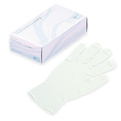 N440 ニトリル手袋 粉無 WHITE (M)