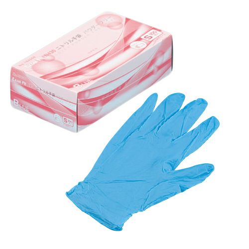 N430 ニトリル手袋 粉無し BLUE (S)