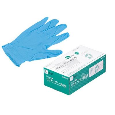 (期間限定価格)(ネット通販限定)N420 ニトリル手袋 粉無 BLUE (L)