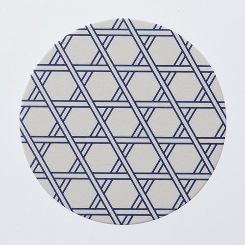 和柄コースター　丸型　籠目（かごめ）