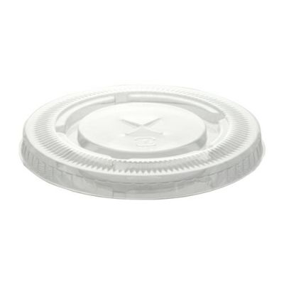 プラスチックカップ PETカップ用蓋 TAPS92F 平蓋ストロー穴あり 100入