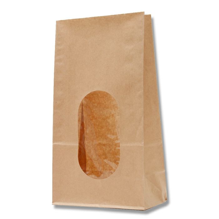 HEIKO チャック付スタンド袋 BP14-22 クラフト 窓付き 1000入 | 食品包