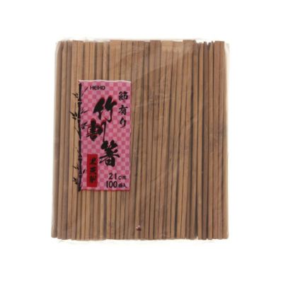 HEIKO 割箸 竹黒天削箸 節有り 21cm 裸  100膳×30袋
