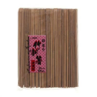 HEIKO 割箸 竹黒天削箸 節有り 24cm 裸  100膳×30袋