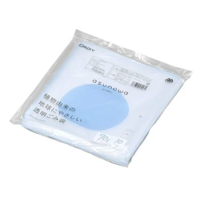 バイオマス透明ゴミ袋 70L BP25% 300入