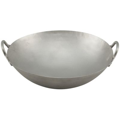 チタン 打出 中華両手鍋 45cm 窒化加工ナシ《チタニアファクトリー》