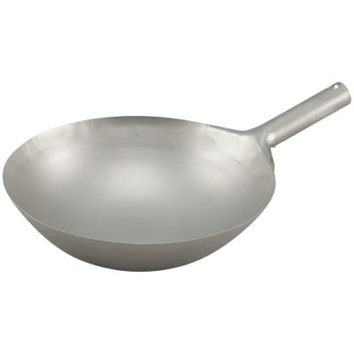 【超軽量0.9kg】チタン 打出 中華 片手鍋 39cm 窒化加工ナシ《チタニアファクトリー》