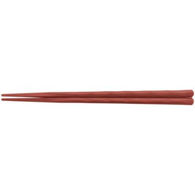【食洗機対応】ＳＰＳ22.5cm六角立荒彫箸　茶（塗装なし）　90023121