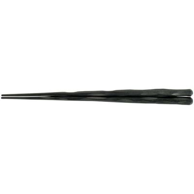 【食洗機対応】ＳＰＳ22.5cm六角一刀彫箸　黒（塗装なし）　90023158
